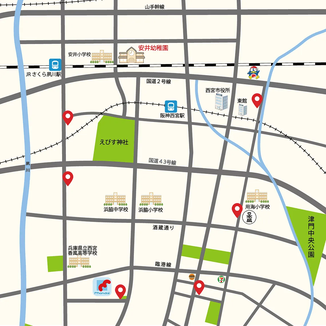 緑コースの地図