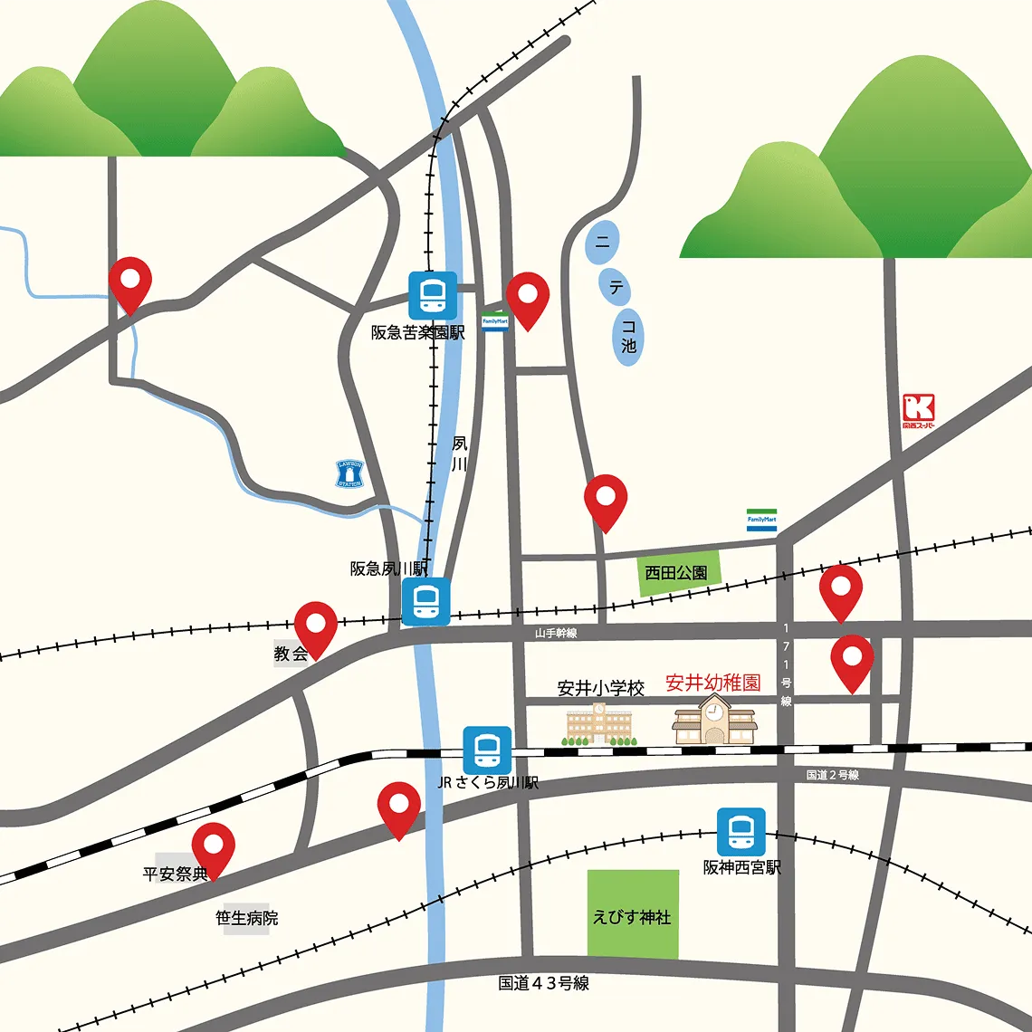 赤コースの地図